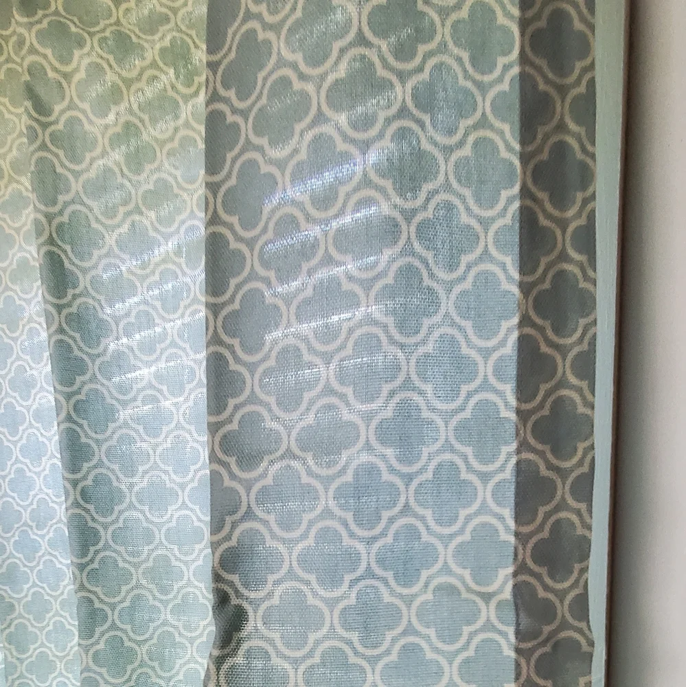 New Martha Stewart HD Moroccan Geo River Mist 2 Panels. 50